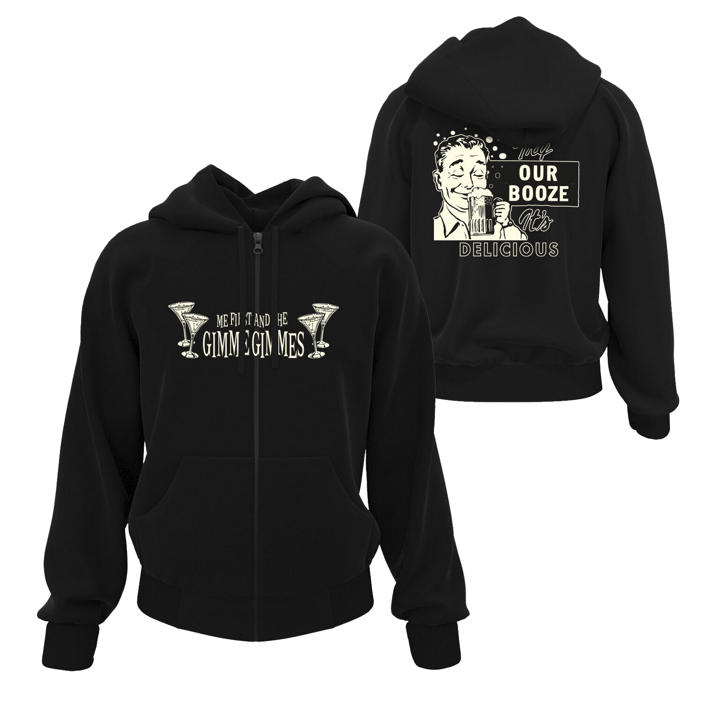 Try Our Booze Zipper Hoodie